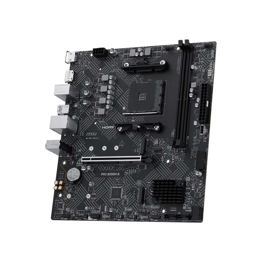 MSI PRO B550M-B AM4 DDR4 4600(OC) HDMI DP 2x M.2 USB 5Gbps mATX