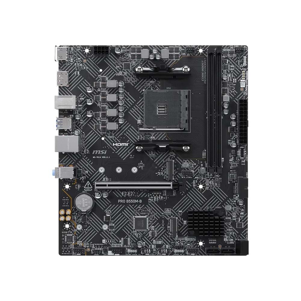 MSI PRO B550M-B AM4 DDR4 4600(OC) HDMI DP 2x M.2 USB 5Gbps mATX