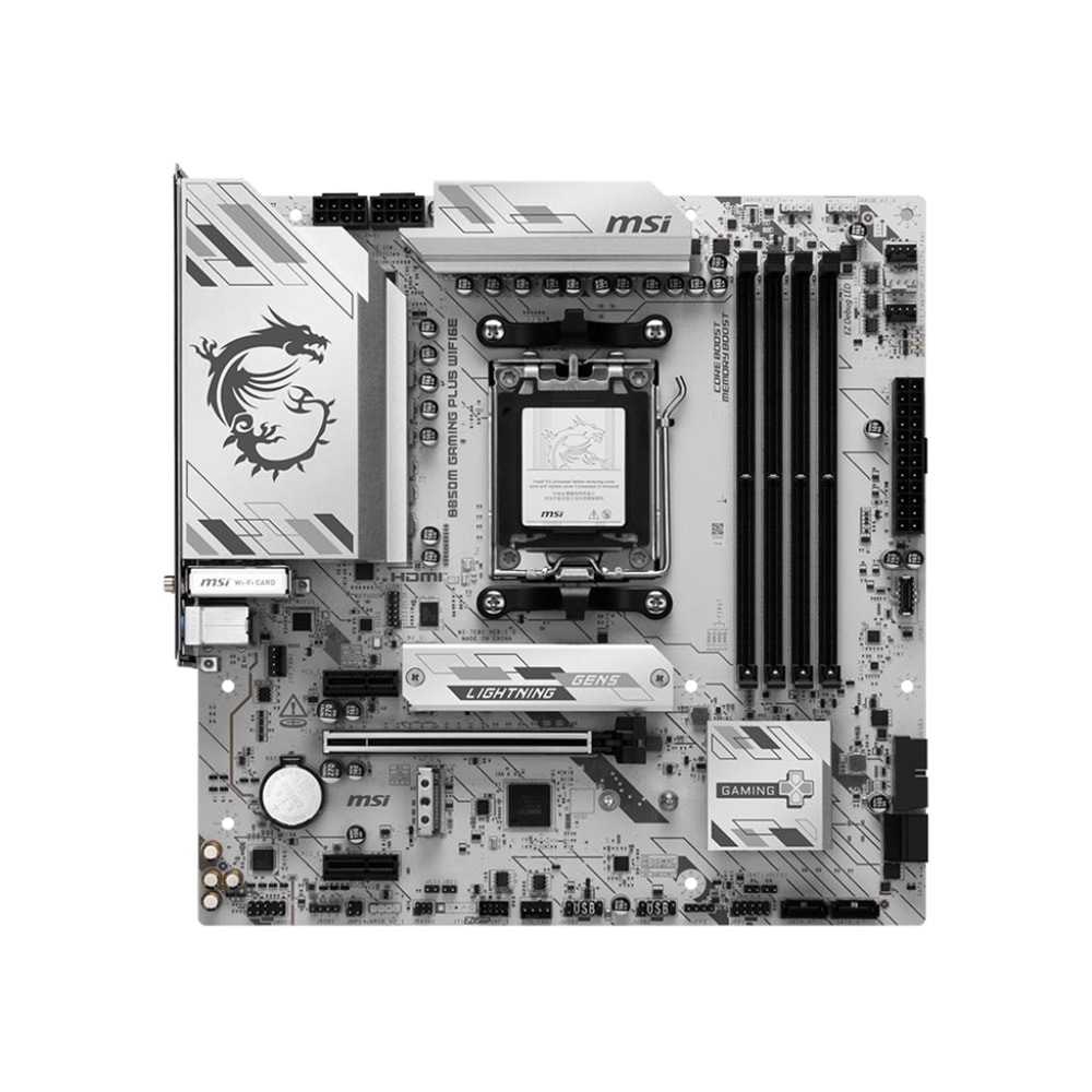 MSI B850M GAMING PLUS WIFI6E DDR5 AM5 8200MHZ(OC) HDMI DP 2X M.2 USB 10GBS 2.5G LAN WI-FI 6E MATX