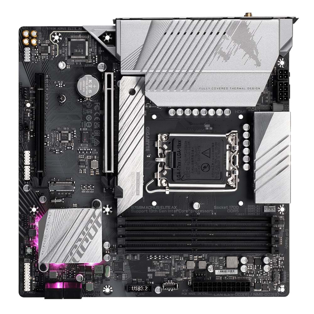 GIGABYTE B760M AORUS ELITE AX 5333MHz(OC) DDR5 M.2 mATX 1700p
