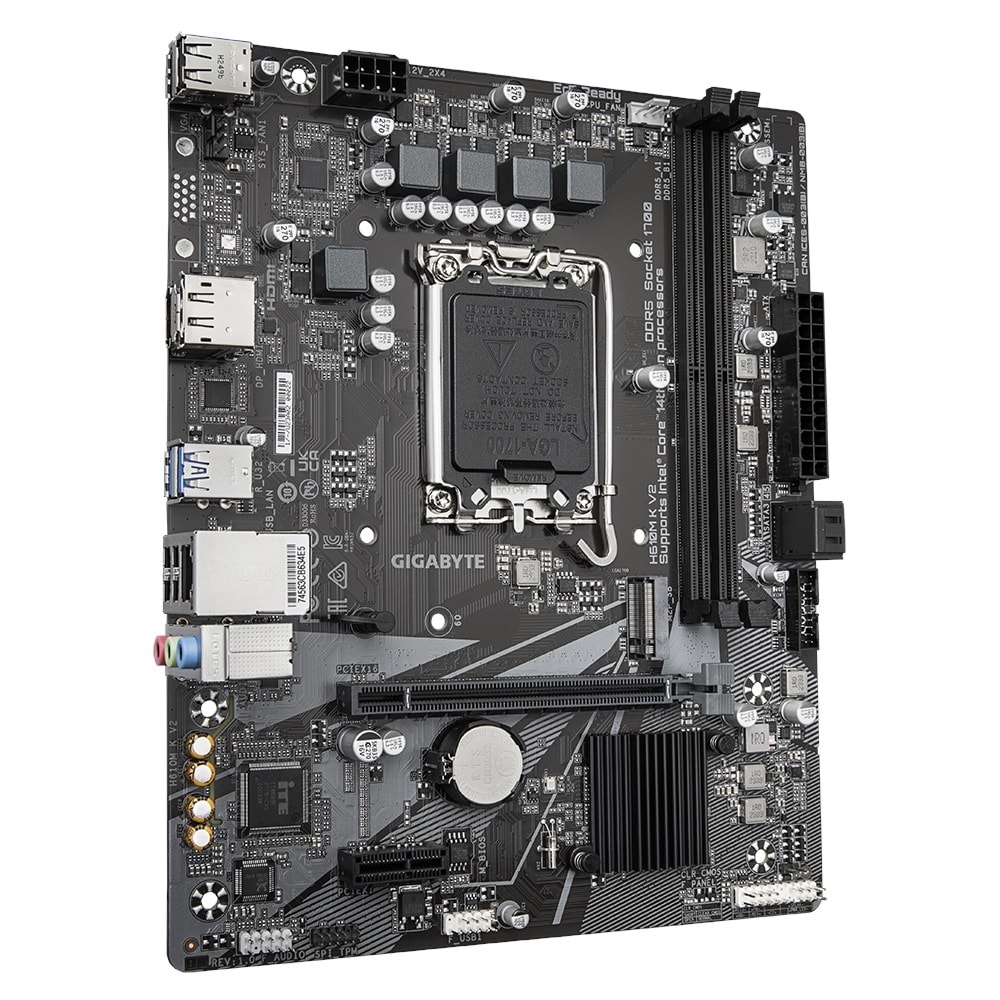 GIGABYTE H610M K V2 D5 4800Mhz M.2 HDMI/DP MATX 1700P