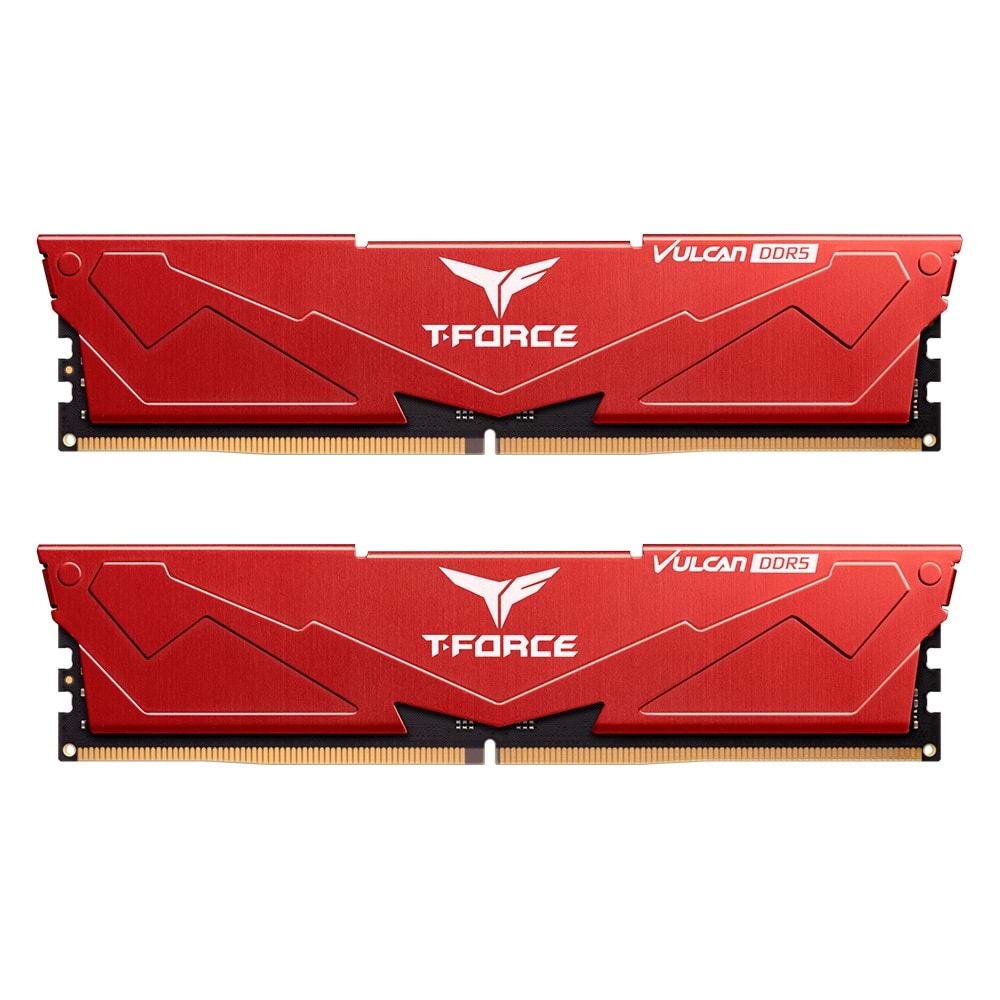 Team T-Force Vulcan Red 16GB 1x16GB 6000Mhz DDR5 CL38 Gaming Ram (FLRD516G6000HC38J01)