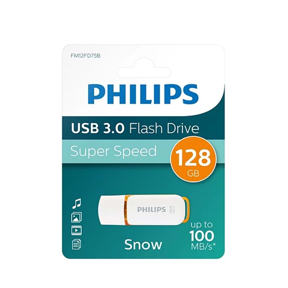 PHILIPS 128GB USB 3.0 SNOW TURUNCU FM12FD75B/00