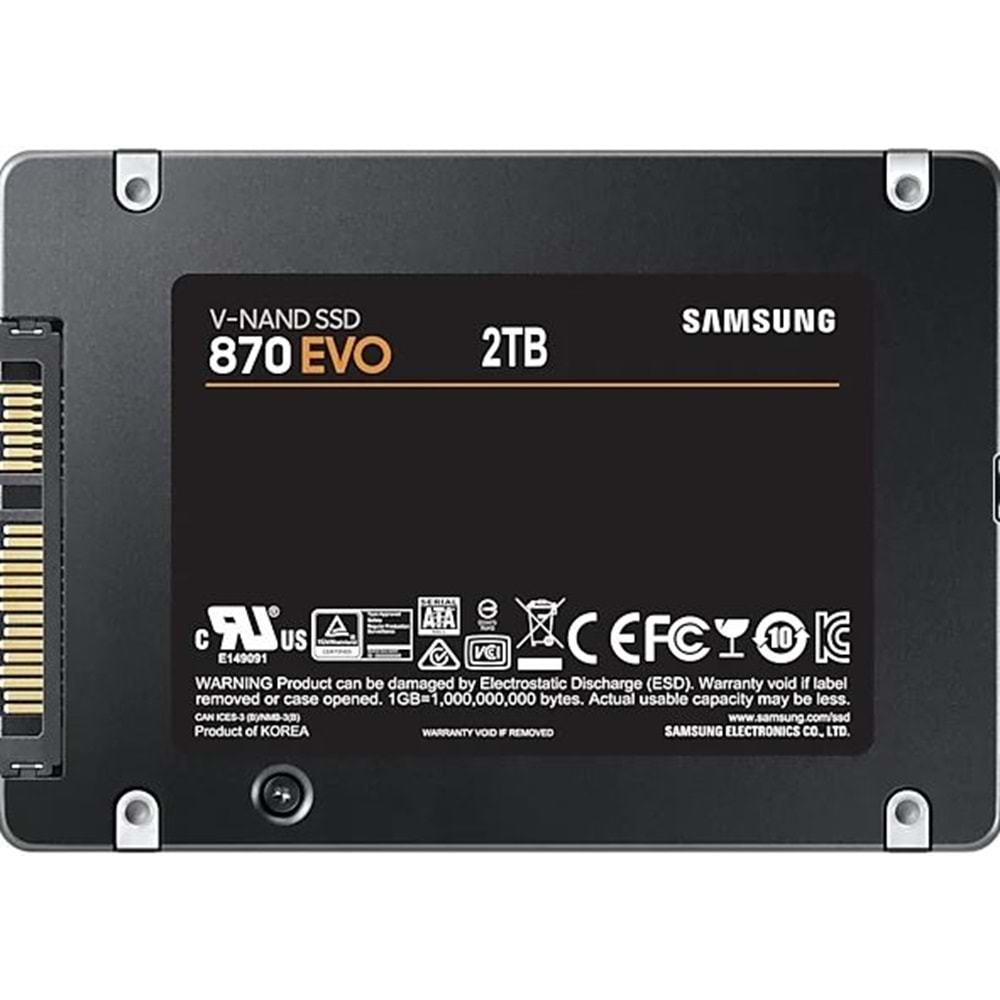 2TB SAMSUNG 870 EVO 560/530MB/s MZ-77E2T0BW SSD (Resmi Distribütör Garantili)