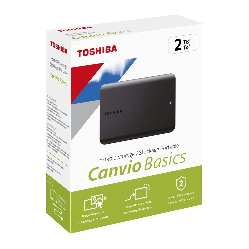 2TB CANVIO BASICS 2.5" USB3.2 G1 TOSHIBA HDTB520EK3AA