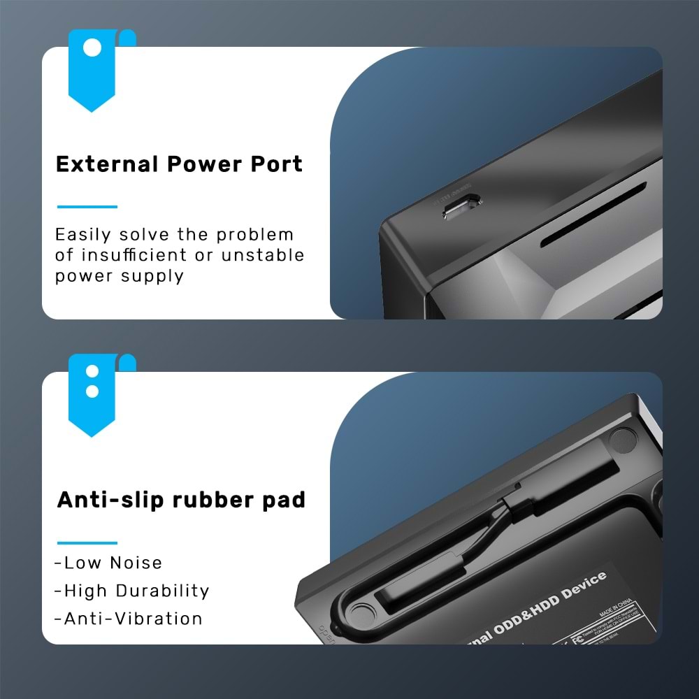 UNITEK HARİCİ DVD-RW TYPE-C/A+5in1 DOCK STATION (T1037A01)
