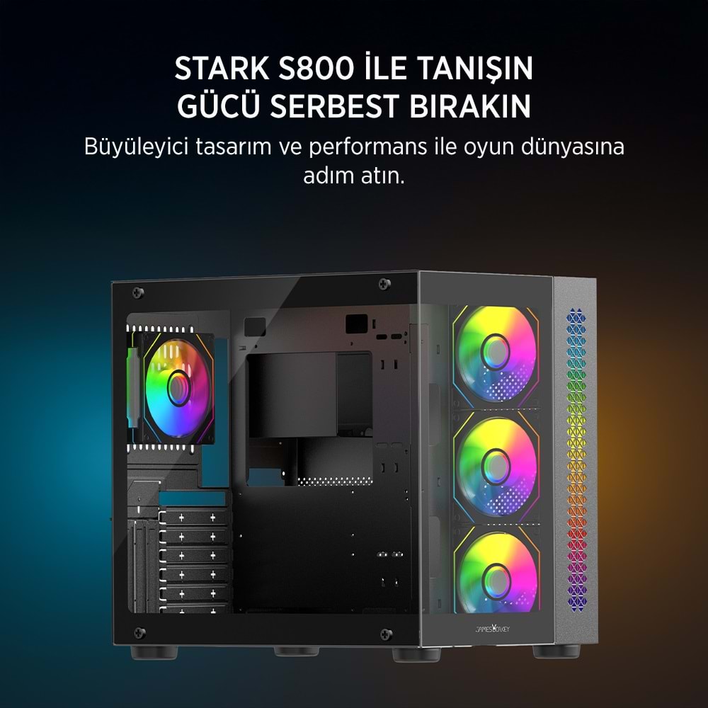 JAMES DONKEY STARK S800 4X ARGB SIYAH GAMING KASA