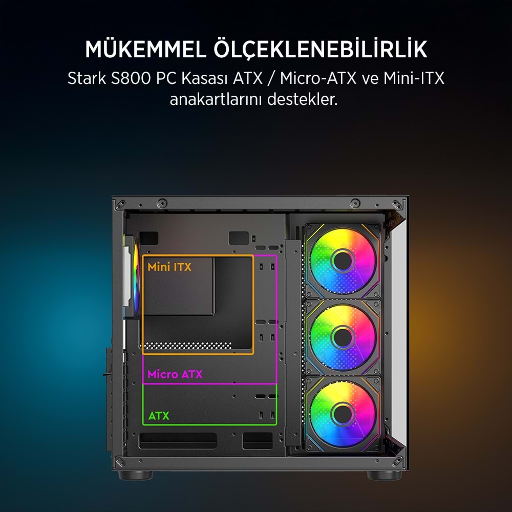 JAMES DONKEY STARK S800 4X ARGB SIYAH GAMING KASA