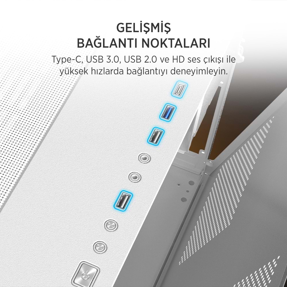 JAMES DONKEY STARK S800 4X ARGB BEYAZ GAMING KASA
