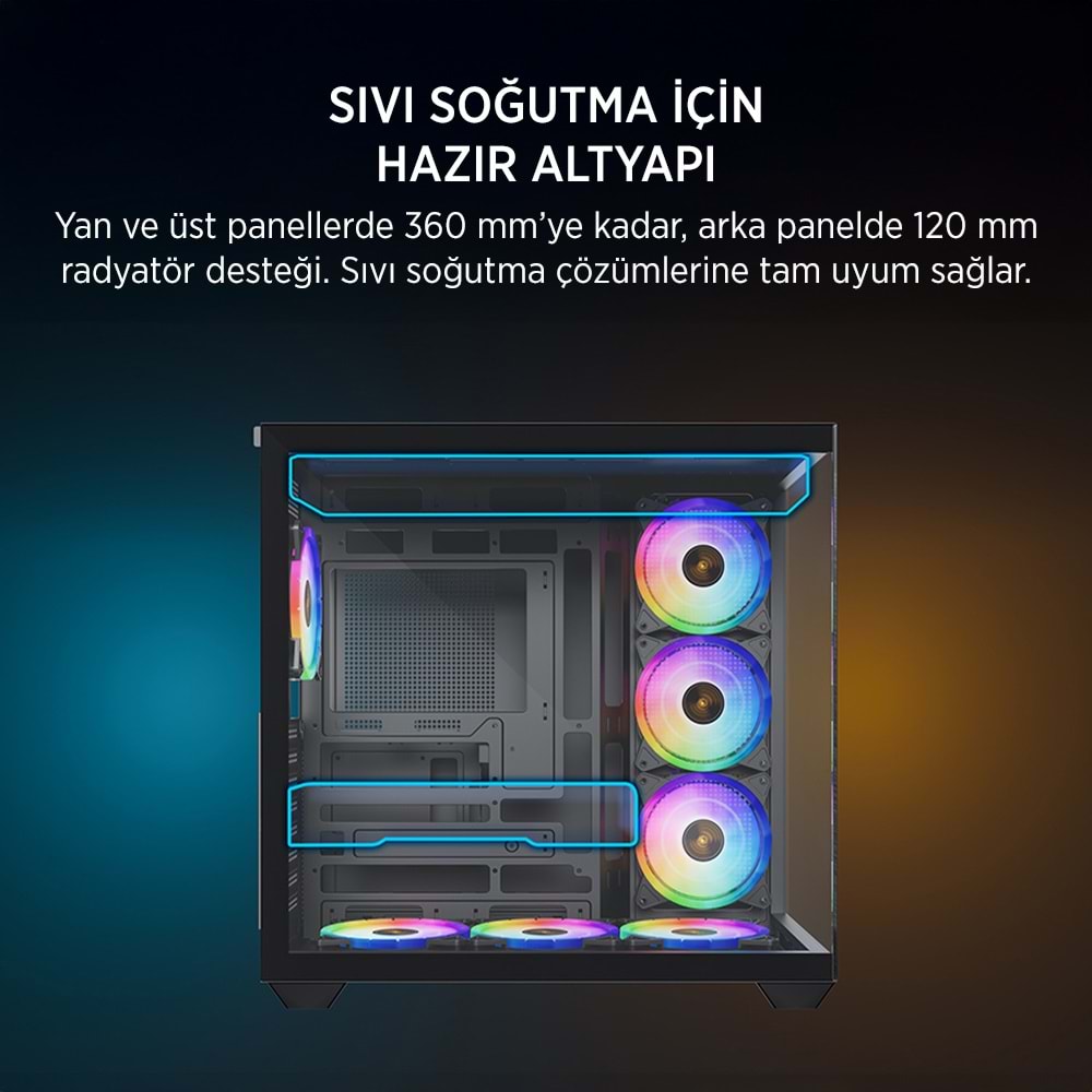 JAMES DONKEY STARK S801 7X ARGB 650W GAMING CASE BLACK