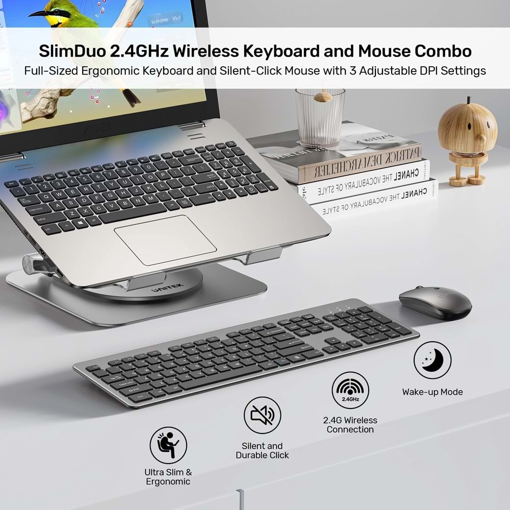UNITEK SLIMDUO 2.4GHZ KLAVYE SETI (T054AGY01-US)