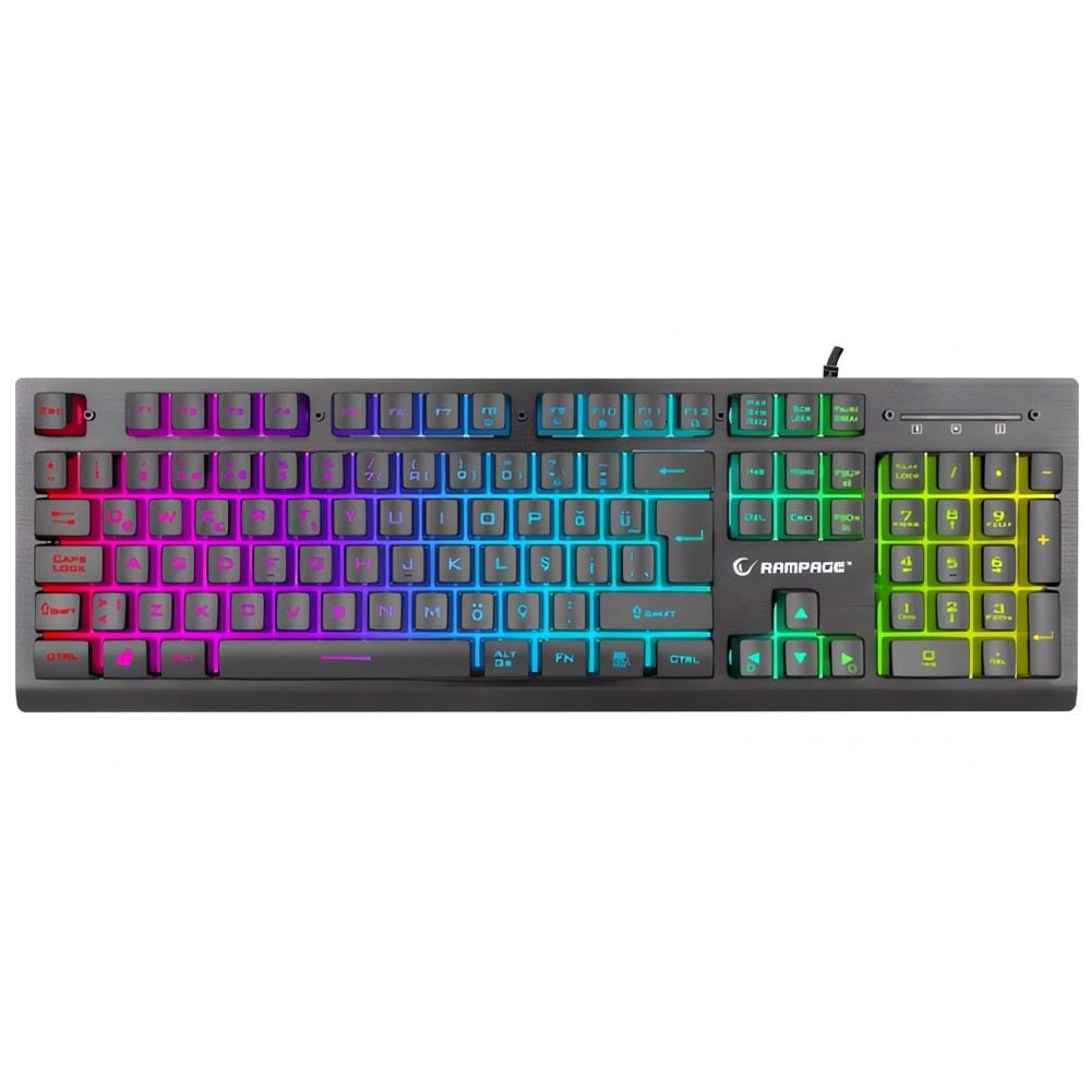 RAMPAGE MIRACLE K2 SIYAH USB RGB Q KLAVYE