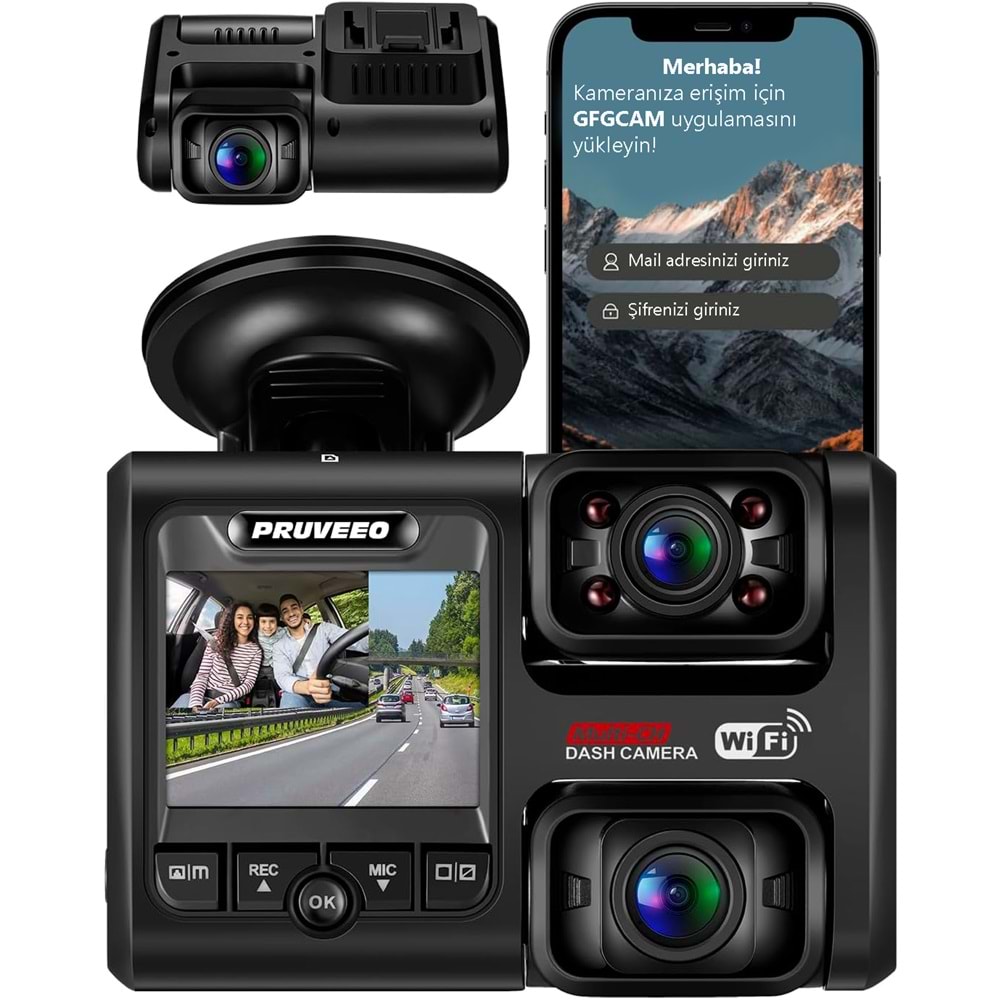 PRUVEEO D30 WI-FI 4K ARAC KAMERASI
