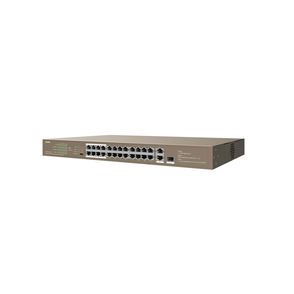 TENDA TEF1126P-24-250W 24PORT 10/100 YÖNETİLEMEZ POE SWITCH