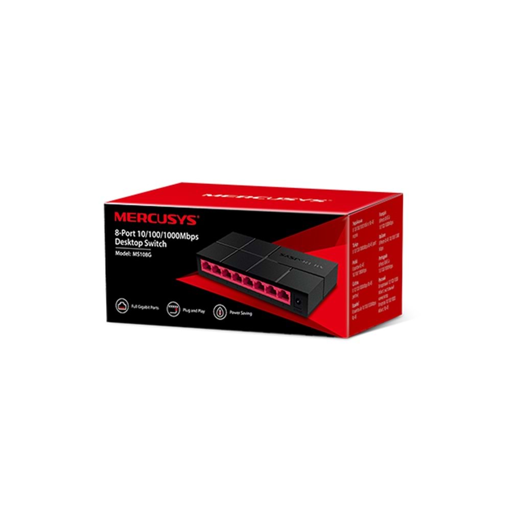 TP-LINK MERCUSYS MS108G 8PORT 10/100/1000 YÖNETİLEMEZ SWITCH