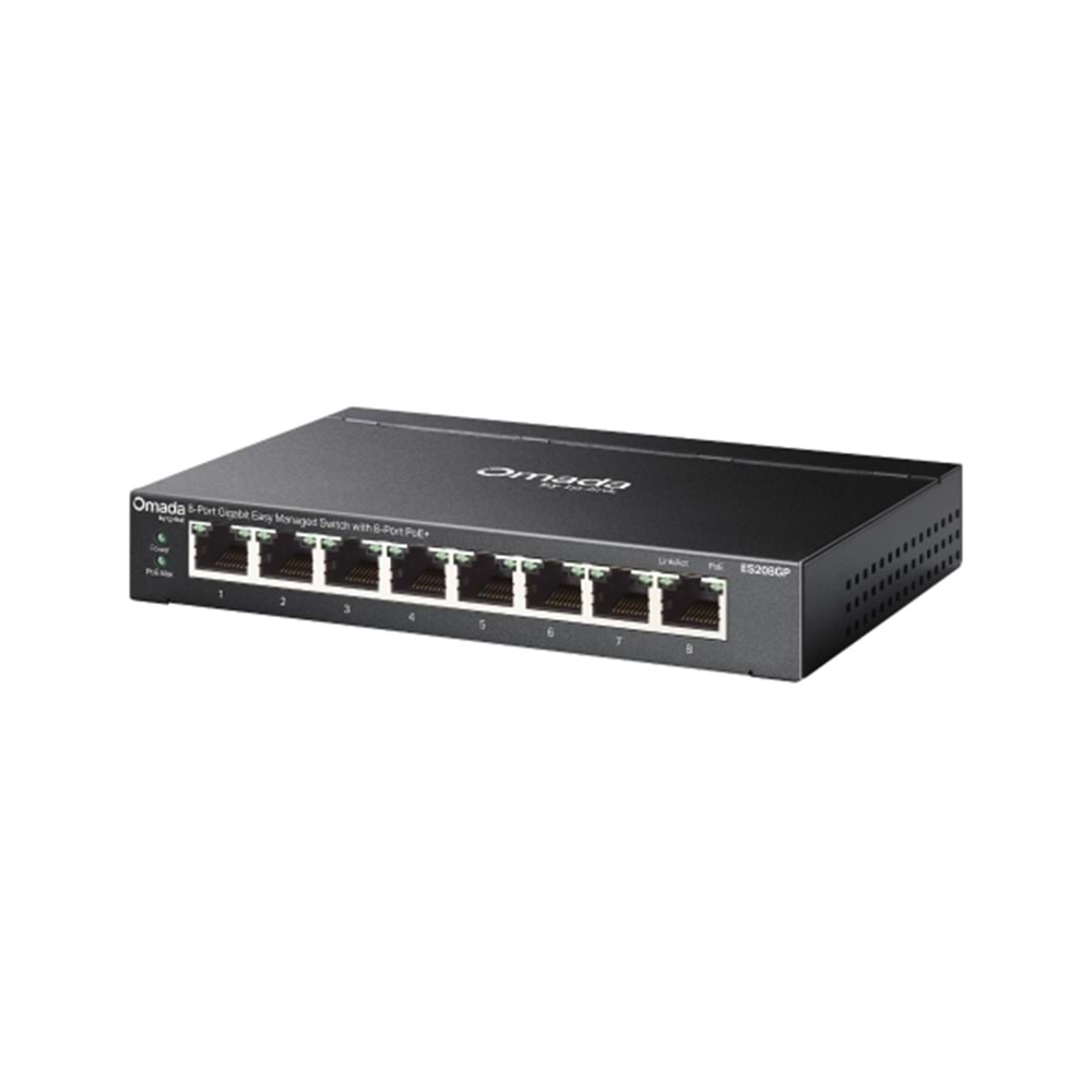 TP-LINK ES208GP 8 PORT YÖNETİLEBİLİR 64W POE SWITCH