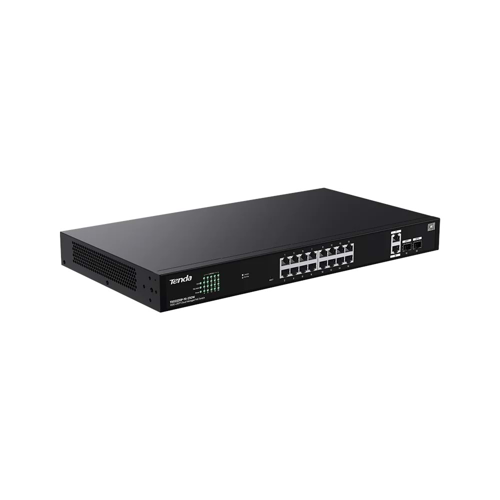 TENDA TEG2220P-16-250W 16GE POE PORT (250W), 2X UPLİNK, 2XSFP CLOUD YÖNETİLEBİLİR