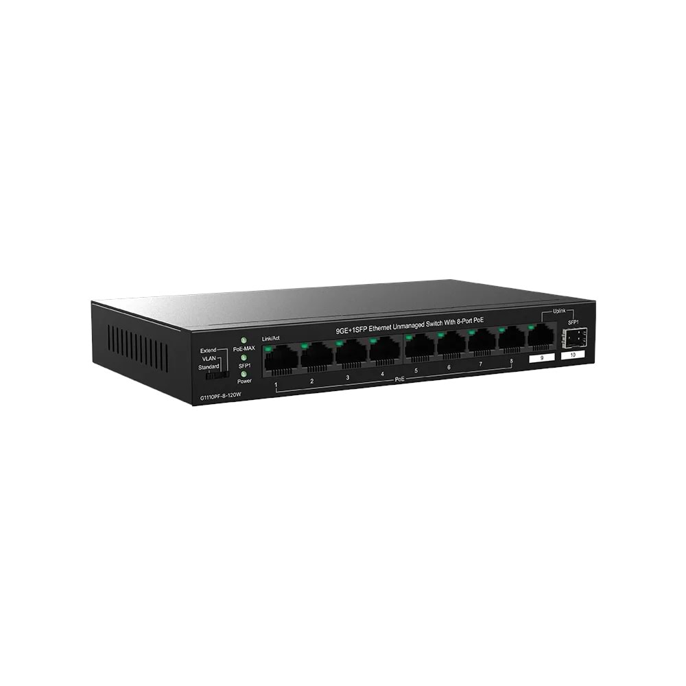 TENDA TEG1110PF-8-120W 10PORT 10/100/1000 SWITCH