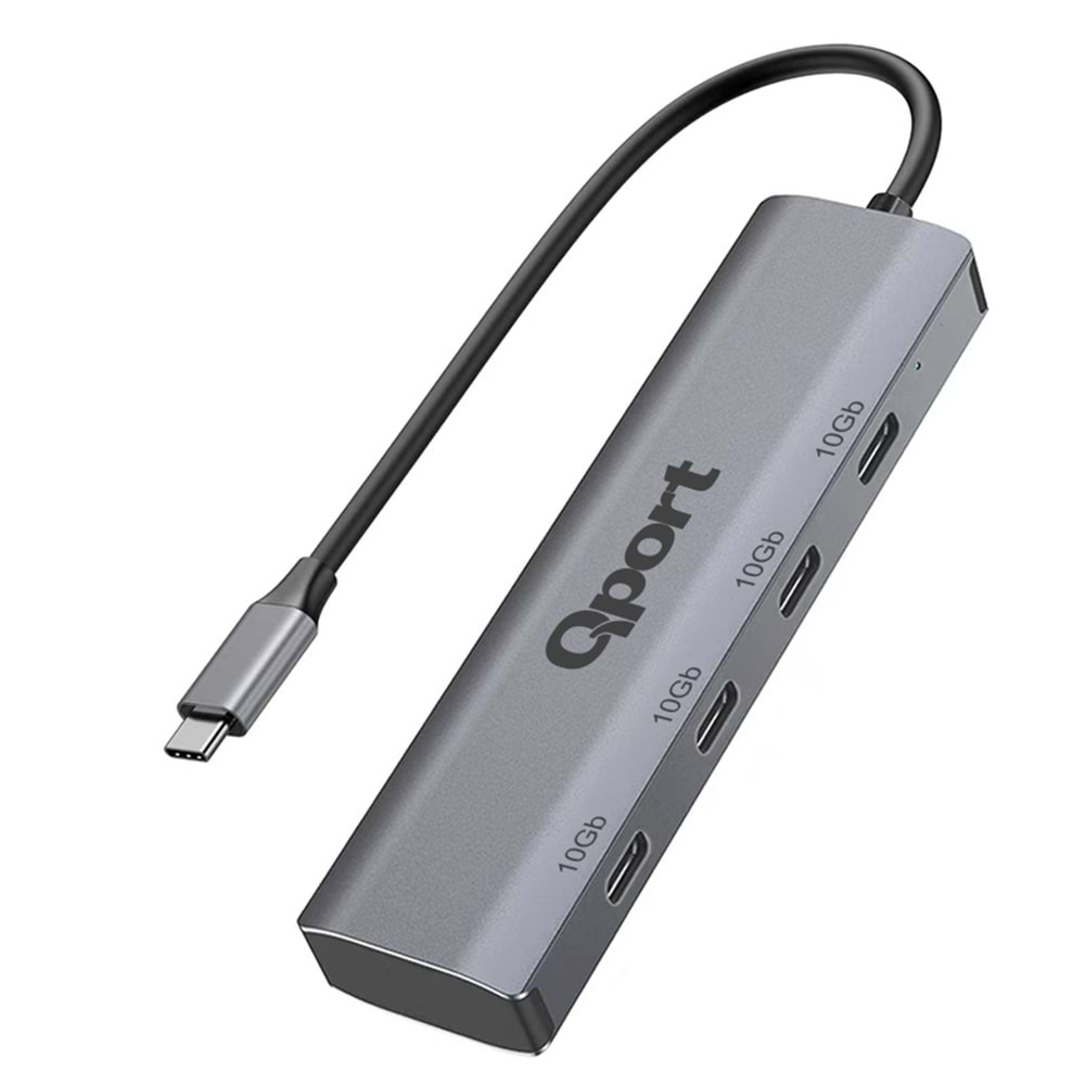 QPORT Q-TUC06 TYPE-C TO 4 PORT TYPE-C COKLAYICI
