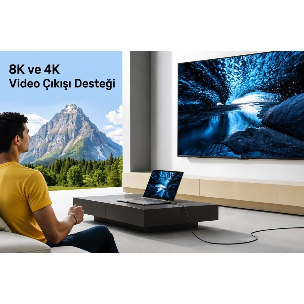 UNITEK 240W USB4 TYPE-C KABLO (C14100ABK01-2M)