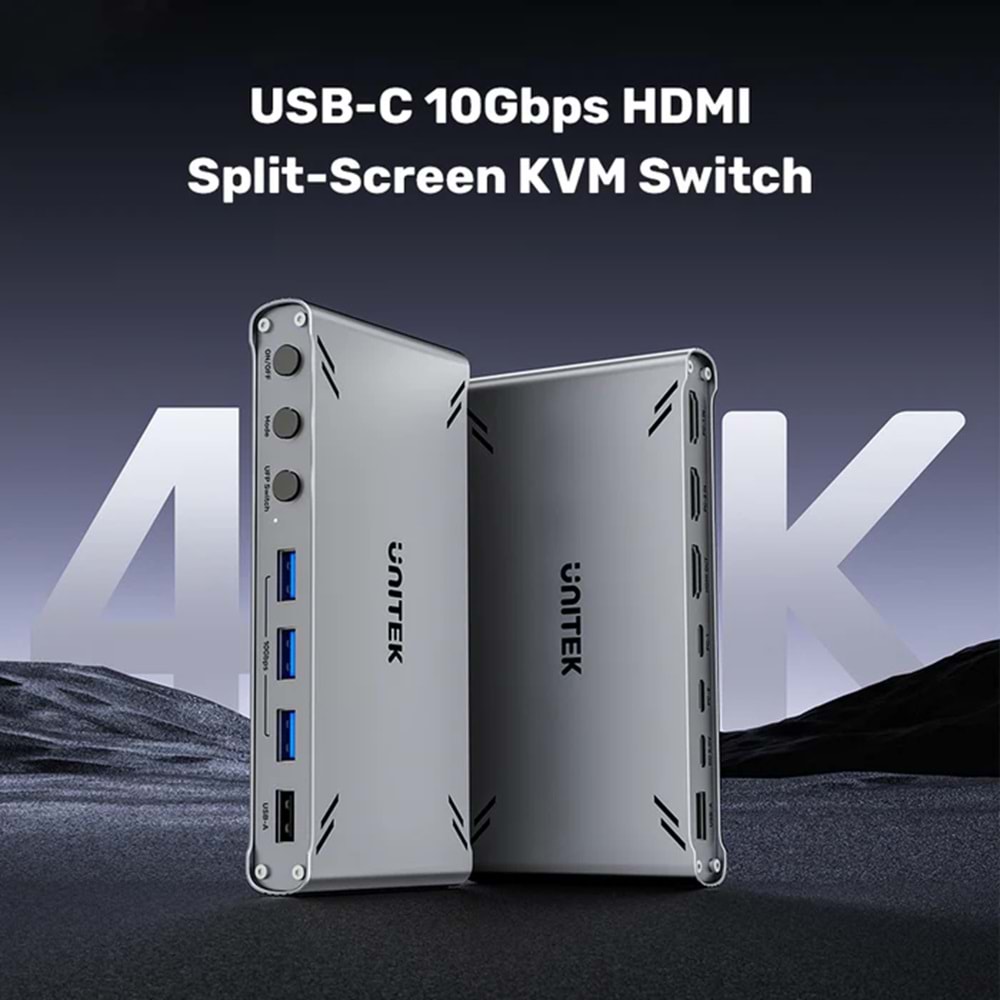 UNITEK USB-C 10GBPS HDMI KVM SWITCH (D1118AGY01-EU)