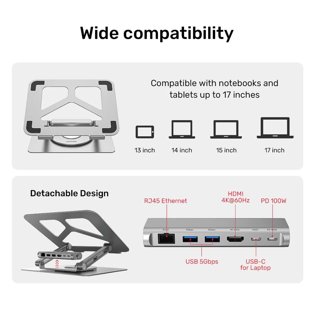 UNITEK USB-C NOTEBOOK STANDI (D1109A)