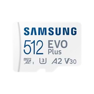 512GB SAMSUNG EVO PLUS MICROSDXC UHS-I U3 V30 A2 160MB/s MB-MC512SA/TR
