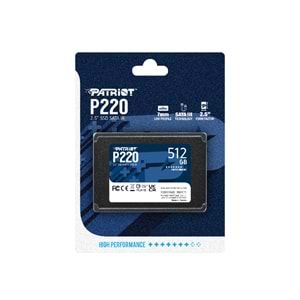 Patriot P220 512GB 550/500MB/s 2.5" SATA3 SSD Disk (P220S512G25)
