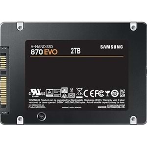 2TB SAMSUNG 870 EVO 560/530MB/s MZ-77E2T0BW SSD (Resmi Distribütör Garantili)