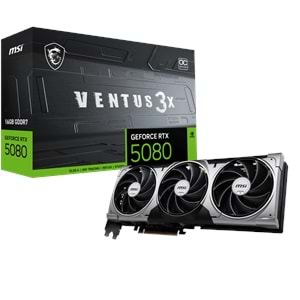 MSI VGA GEFORCE RTX 5080 16G VENTUS 3X OC RTX5080 16GB GDRR7 256 B DX12 PCIE 5.0 X16 (3XDP 1XHDMI)
