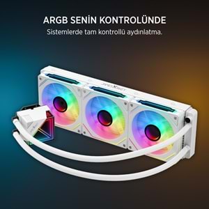 James Donkey Lugis JDC360 ARGB 360mm Beyaz Sıvı İşlemci Soğutucu AM5 ve LGA1700 Uyumlu