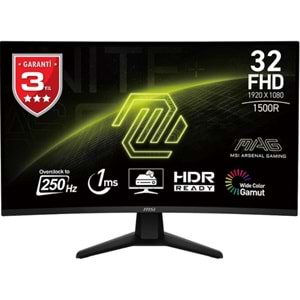 31.5 MSI MAG 32C6X 1MS 250HZ FHD CURVE 1500R VA ADAPTIVE-SYNC GAMING MONITOR