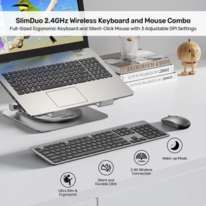UNITEK SLIMDUO 2.4GHZ KLAVYE SETI (T054AGY01-US)