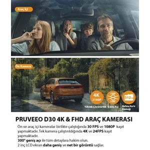 PRUVEEO D30 WI-FI 4K ARAC KAMERASI