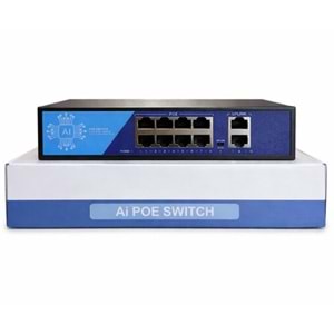 EZCOOL EZ-08PSF-FG 8PORT 8GE+2GE 120W F.GİGABİT POE SWİTCH