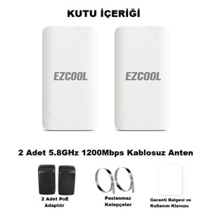 EZCOOL EZ-W580AN DIŞ ORTAM (5.8GHz 1200Mbps 1KM) ACCESS POİNT