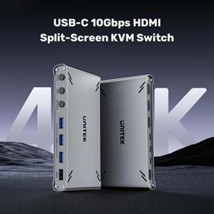UNITEK USB-C 10GBPS HDMI KVM SWITCH (D1118AGY01-EU)