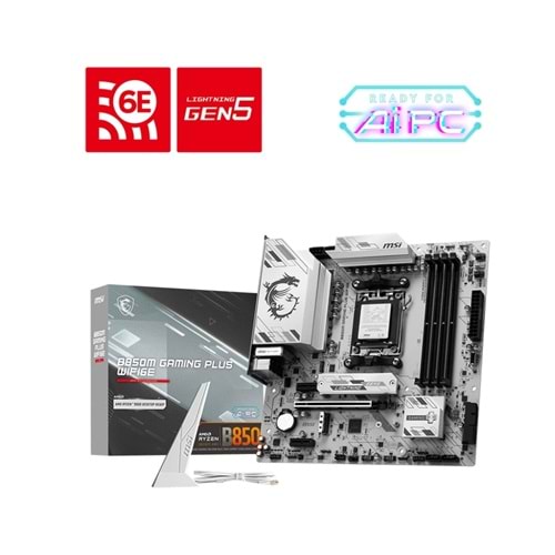 MSI B850M GAMING PLUS WIFI6E DDR5 AM5 8200MHZ(OC) HDMI DP 2X M.2 USB 10GBS 2.5G LAN WI-FI 6E MATX