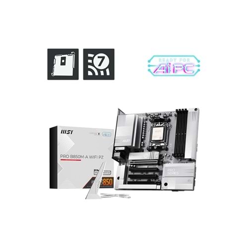 MSI PRO B850M-A WIFI PZ DDR5 ANAKART 8200MHz(OC)