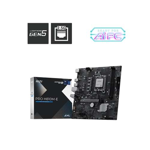 MSI PRO H810M-E DDR5 6400MHz (OC) M.2 mATX 1851P