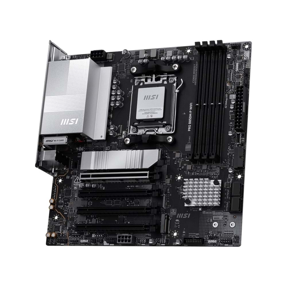 MSI PRO B850M-P WIFI DDR5 AM5 8200MHZ(OC) HDMI DP 3X M.2 USB 10GBS 5G LAN WI-FI 7 MATX