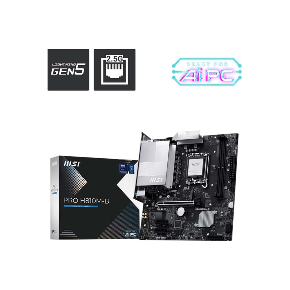 MSI PRO H810M-B DDR5 6400MHz (OC) M.2 mATX 1851P