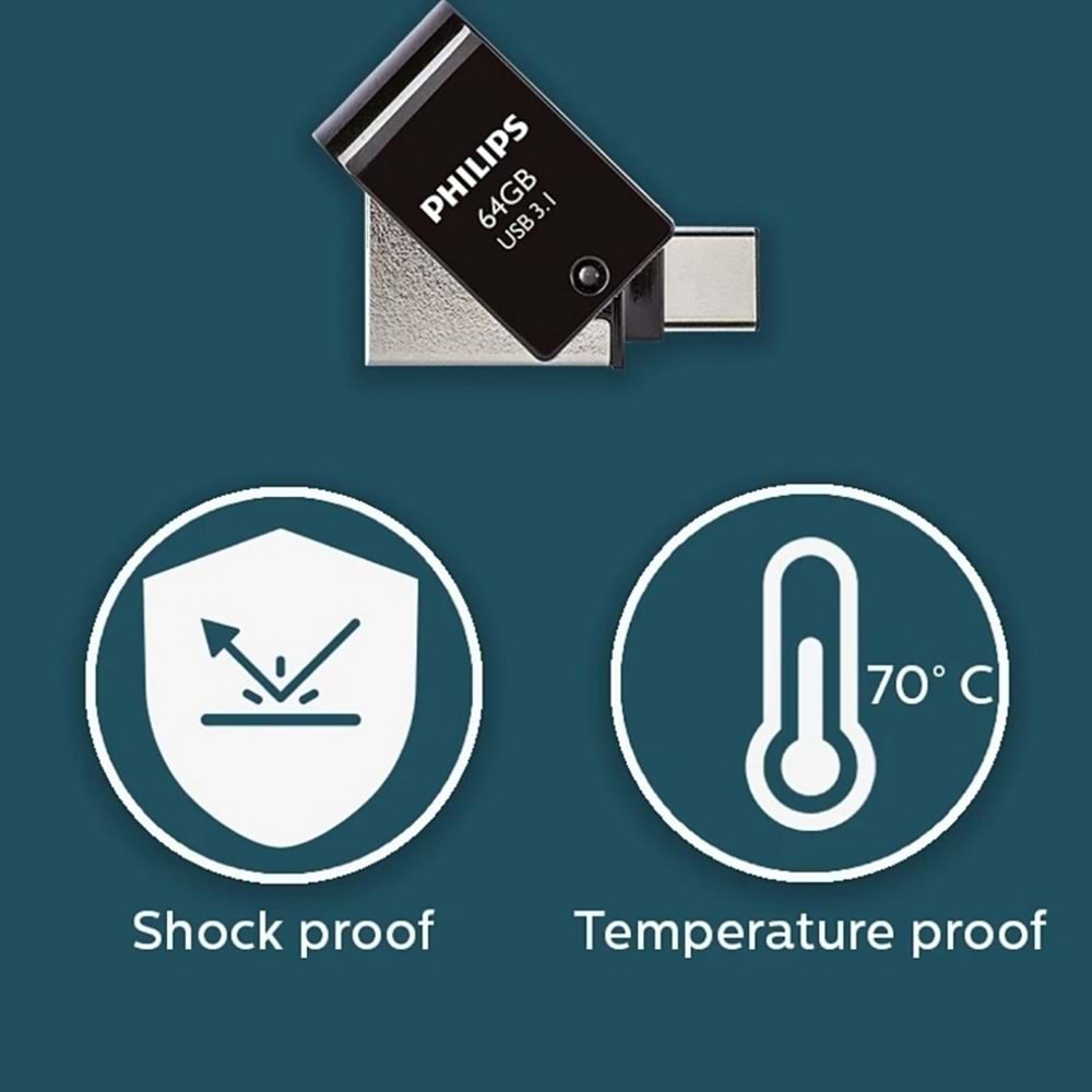 PHILIPS 64GB USB3.1 TYPE-C 100/150 MB/S FM64DC152B