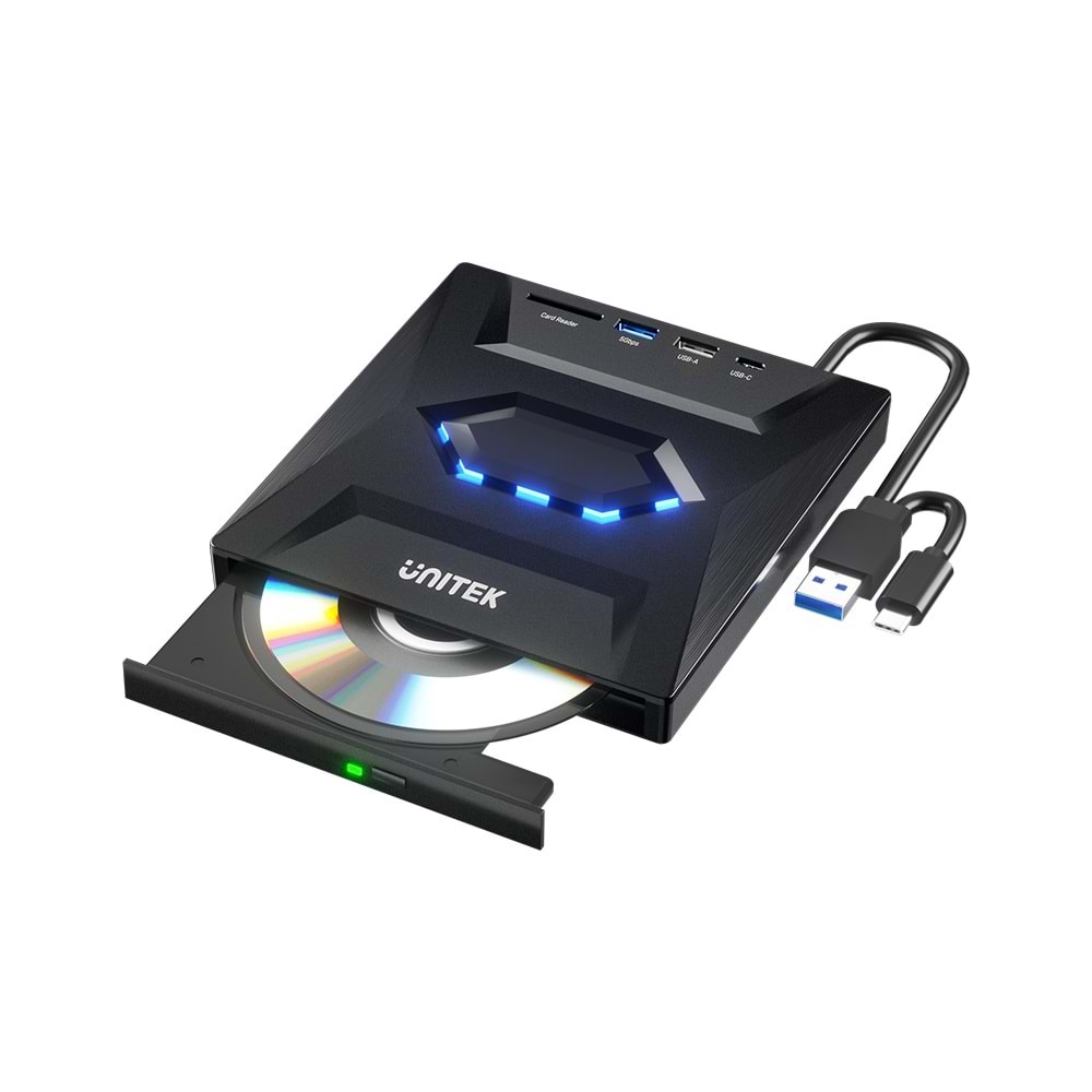 UNITEK HARİCİ DVD-RW USB TYPE-C/A+5in1 DOCK T1037A