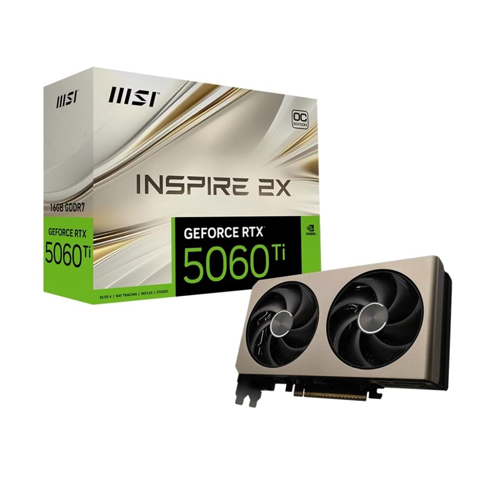 MSI GEFORCE RTX 5060 TI 16G INSPIRE 2X OC 16GB GDDR7 128BIT DX12 GAMING