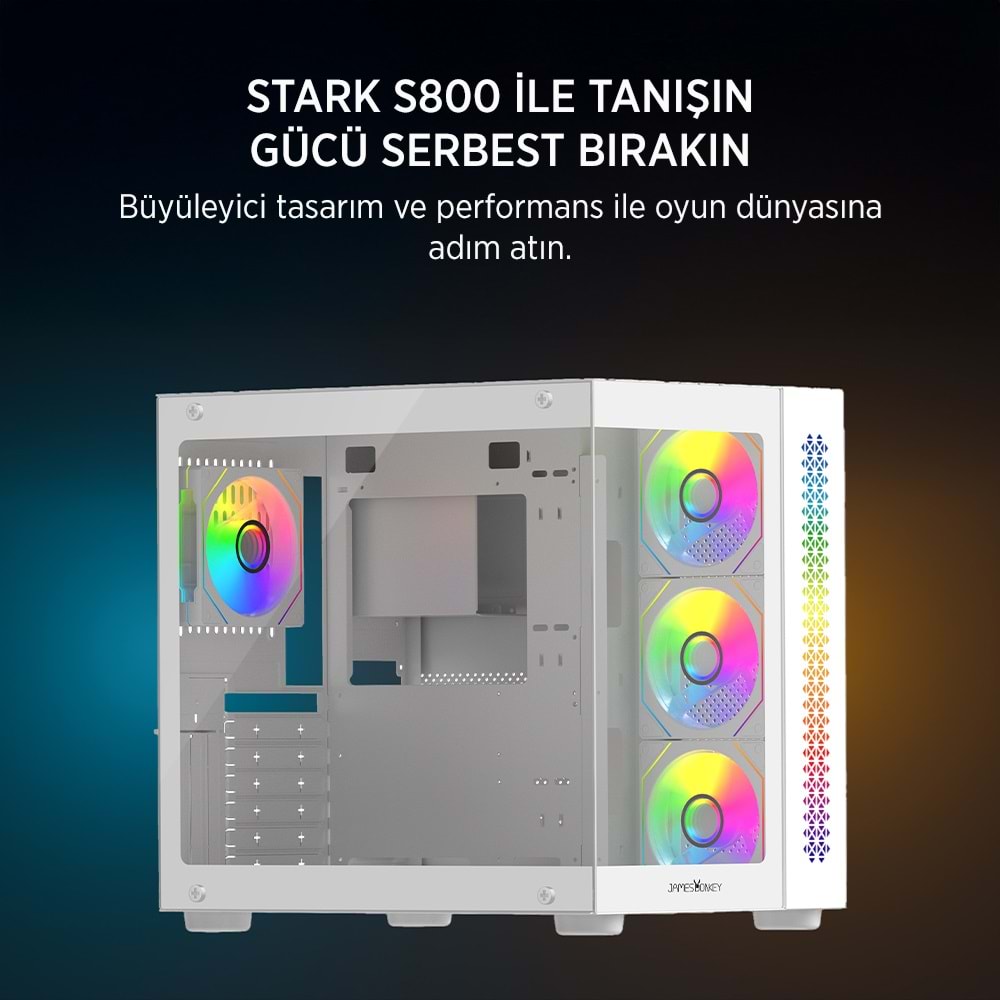 JAMES DONKEY STARK S800 4X ARGB BEYAZ GAMING KASA
