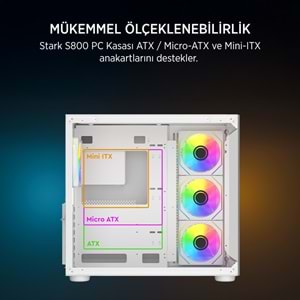 JAMES DONKEY STARK S800 4X ARGB BEYAZ GAMING KASA