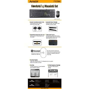 A4 TECH KR-9276 Q USB STANDART KLAVYE+OPTİK MOUSE