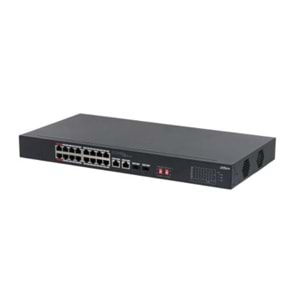 DAHUA S3218-16ET-135 16 PORT 16XFE-2XGE-2XGE/SFP YÖNETİLEMEZ MEGABİT 135W POE SWİTCH