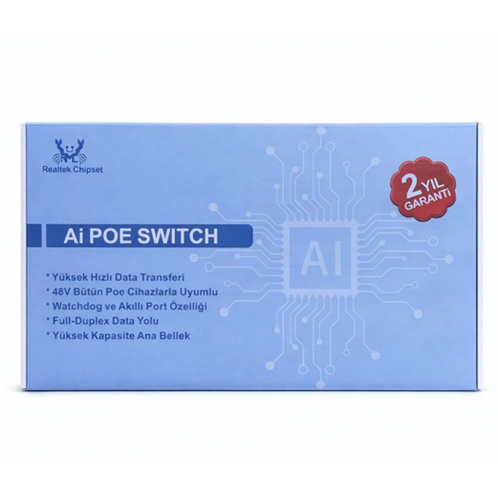EZCOOL EZ-04PSF-FG 4PORT 4GE+2GE F.GİGABİT POE SWİTCH 65W